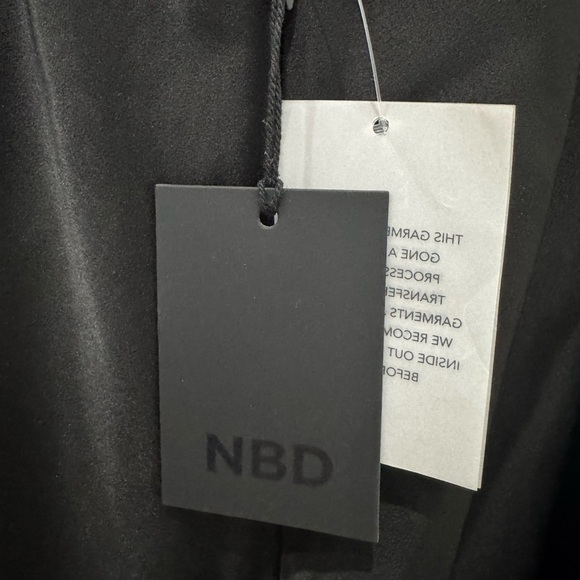 NWT NBD Brigitta Satin Lace Midi Dress in Black - Picture 8 of 10